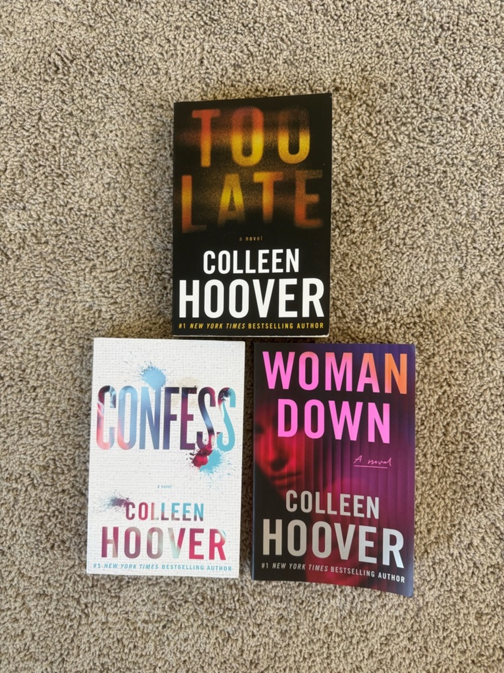 Colleen Hoover Book Bundle: NEW RELEASE Woman Down, Too Late, and Confess